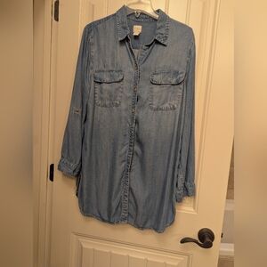 Chico's Soft Blue Button-Up Top. Size L.